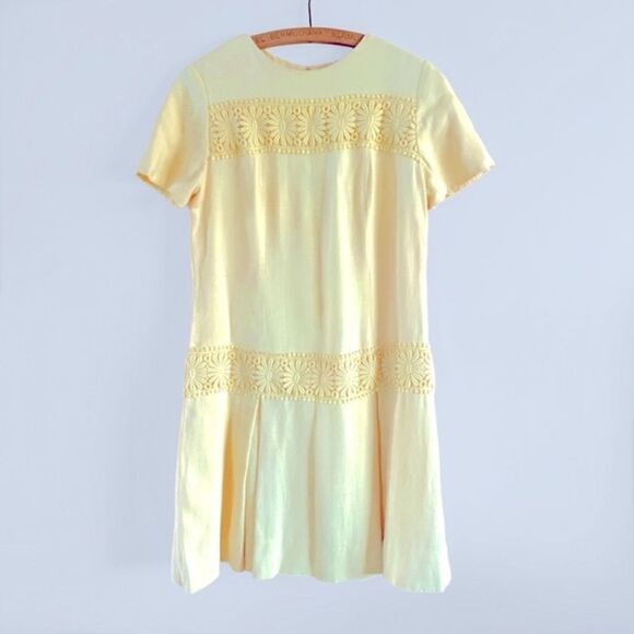 Vintage Dresses & Skirts - Vintage Henry Lee Mod Linen Daisy Dress
